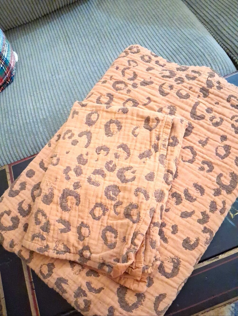 Opal House Full/Queen Leopard Print Coverlet & Pillow Sham - 100% Cotton